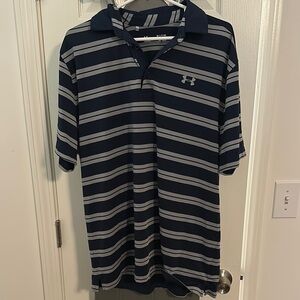 Under Armour Men's Navy Striped Polo Shirt